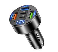 Car Charger - Multi-Ports Super Fast USB Type C Car Charger Adapter | 100W 3USB+2PD Car Charger Universal Compatible Smartphone Tablet Laptop Camera Car Cam GPS Earbuds Power Bank