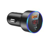 Car Charger USB C Car Adapter, 38W PD & QC 3.0 Dual Port Car Charger Fast Charge Cigarette Lighter USB Charger Voltage Display Cigarette Lighter Adaptor For iPhone Samsung Galaxy & More