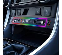 Car Charger USB Hub for Toyota RAV4 2020-2025 Center Console Phone Fast Charger with RGB Light, 4-Port Retractable Docking Station for Toyota RAV4 Interior Accessories(black)