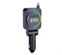 Car Charger with Fast Car Charging, 45W Digital Multi-Function USB Car Charger for FM Transmitter Car Use, Multi Device Car Charger for Cars and Trucks 12V-24V(Black)