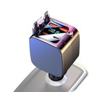 Car Charger with Retractable Cable | 2 USB Ports Quick Charge Car with Star Lights, Mobile Phone Charger for Vehicles | for Camping Adventure Vehicle Travel Work Driver Intern