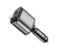 Car Charger with Stellar Light - Retractable Adapter with Stellar Light, Charging Accessory for Car Phone | for Caravans Camping Truck Road Trip Work Driver Devices