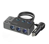 Car Charging Cigarettes Splitter 3 Socket USB C PD35W Super Fast Charging For 12V/24V Vehicles With LED Display High Compatibility Car