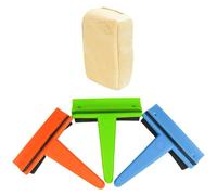 Car Chunky Ice Frost Scraper & Small Natural Chamois Leather Window Demister Pad