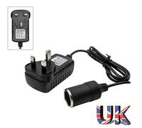 Car Cigarette Lighter 240V Mains Plug to 12V Socket Adapter AC DC UK Plug