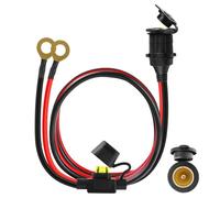 Car Cigarette Lighter Socket 12V/24V Car Plug High Power Fixe Fixed Cigarette Lighter Adapter Waterproof 13AWG Fused Extension Cable 1 M 2.5mm² Cable 20A with Eyelet Terminals for Vehicle Tractor Boat