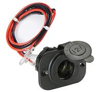 Car Cigarette Lighter Socket with Fuse & 1M Cable - Power Outlet Adapter for Car, Boat, Motorcycle - Durable, Waterproof Dash Panel Plug for 12V/24V Accessories & Electronics