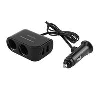 Car Cigarette Lighter Splitter 2 Sockets,Dual USB Car Charger Adapter,12V/24V Double Power Supply with 2 USB Ports 2 Cigarette Outlet Splitter,Multi Socket Charger for Camera Dash Cam,GPS,Phones
