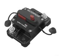 Car Circuit Breaker, 20A 12V-48V DC Waterproof Car Audio Inline Circuit Breaker With Manual Reset Fuse Holder Inverter For Boats, RVs, Yachts, Batteries, Trailers