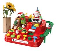 Car Circuit Toy - Ramp Game with Sliding Train, Christmas Adventure Theme Dinosaur Race Track - for Boys Girls Birthday Home School Floor Playroom