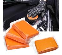 Car Clay Bar 5 Pack 500g, Premium Grade Clay Bars Auto Detailing Magic Clay Bar Kit with Towel Clay Bar Cleaner with Washing and Adsorption Capacity for Car Wash Car Detailing Clean,Glass (Orange)