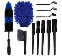 Car Cleaning Brush Set Universal 11pcs Kit for Truck Wheel Engine Compartment Exhaust Pipe Blue Black Clean Up Your Car Inside and Out