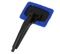 Car Cleaning Tool, PP Foldable Long Handle Windscreen Brush with Nylon Cloth, 180° Swivel Head Car Window Demister Pad Reusable Car Glass Cleaner Tool, Shower Glass and Household Window Cleaner