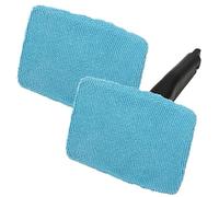 Car Cleaning Tool, PP Foldable Long Handle Windscreen Brush with Nylon Cloth, 180° Swivel Head Car Window Demister Pad Reusable Car Glass Cleaner Tool, Shower Glass and Household Window Cleaner