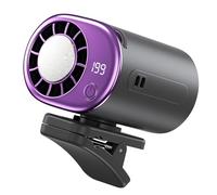 Car Clip On Air Conditioner,2026 Car Clip On Air Conditioner Fan with LED Display,360° Rotation,USB Rechargeable,199 Speeds Adjustable,16℃ Semi-Cooling Wide Clamp for Home Office Camping-Dark Grey