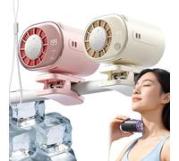 Car Clip On Air Conditioner Fan With Led Display, 360° Rotating Usb Rechargeable Personal Cooling Fan, 199 Speed Adjustable Wide Clamp Mini Fans With 2000mah Battery (2pcs#1)