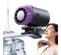 Car Clip On Air Conditioner Fan With Led Display, 360° Rotating Usb Rechargeable Personal Cooling Fan, 199 Speed Adjustable Wide Clamp Mini Fans With 2000mah Battery (Black)