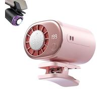 Car Clip On Air Conditioner Fan with LED Display,360° Rotation,199 Speeds Adjustable,USB Rechargeable Portable Cooling Fan with Strong Clamp for Car Seat, Office (Pink)