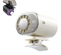 Car Clip On Air Conditioner Fan with LED Display,360° Rotation,199 Speeds Adjustable,USB Rechargeable Portable Cooling Fan with Strong Clamp for Car Seat, Office (White)