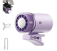 Car Clip on Air Conditioner Fan with LED DisplayCar Fans That Blow Cold Air,Portable Personal Cooling Fan with 360° Rotation,199 Speeds Adjustable,USB Rechargeable Car Fans for Office Beach (Purple)