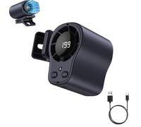 Car Clip on Air Conditioner Fan with LED DisplayCar Fans That Blow Cold Air,Portable Personal Cooling Fan with 360° Rotation,199 Speeds Adjustable,USB Rechargeable Car Fans for Office Beach (Black-b)
