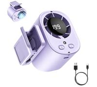 Car Clip on Air Conditioner Fan with LED DisplayCar Fans That Blow Cold Air,Portable Personal Cooling Fan with 360° Rotation,199 Speeds Adjustable,USB Rechargeable Car Fans for Office (Purple-B)