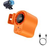 Car Clip on Air Conditioner Fan with LED DisplayCar Fans That Blow Cold Air,Portable Personal Cooling Fan with 360° Rotation,199 Speeds Adjustable,USB Rechargeable Car Fans for Office Beach (Orange-b)