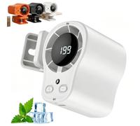Car Clip on Air Conditioner Fan with LED DisplayCar Fans That Blow Cold Air,Portable Personal Cooling Fan with 360° Rotation,199 Speeds Adjustable,USB Rechargeable Car Fans for Office Beach (White)