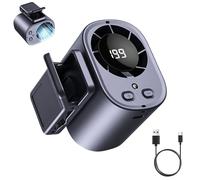 Car Clip on Air Conditioner Fan with LED DisplayCar Fans That Blow Cold Air,Portable Personal Cooling Fan with 360° Rotation,199 Speeds Adjustable,USB Rechargeable Car Fans for Office (Gray-B)