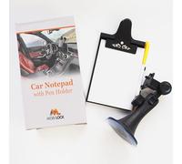 Car Clipboard with Pen Holder & Pad - Universal Suction Cup, Flexible Neck | Adjustable arm mounts on windshield or dash, 1 refill block, note-taking on the go