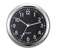 Car Clock for Dashboard Stick on Clock, Mini Luminous Car Dashboard Round Onboard Quartz Air Vent Stick-On Clocks Watch Digital Timer Easy To Read Time for Automotive Boat Bike Decoration (Black)