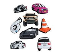Car Clog charms Racing Flags Drive Boy Man Sports Shoe Clip SUV Speed Rim Cone Fast Turbo Gaming Game Shoe Clip Accessory Gamer (8 Pack)