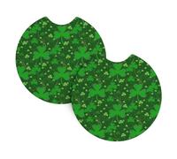 Car Coasters 2 Pack AEKGOHP background st patrick's day glitter Printing Odorless Cup Holder Coasters for All Standard Cup Holders, Perfect for Cars, Trucks, SUVs -2.7 in