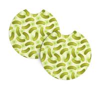 Car Coasters 2 Pack AEKGOHP Sushi Dill Pickles Printing Odorless Cup Holder Coasters for All Standard Cup Holders, Perfect for Cars, Trucks, SUVs -2.7 in