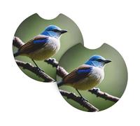 Car Coasters 2 Pack BROLEO Ethereal nightingale bird Prints Odorless Cup Holder Coasters for All Standard Cup Holders, Perfect for Cars, Trucks, SUVs -2.7 in