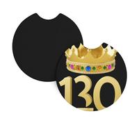 Car Coasters 2-Pack Whjshop Gorgeous Crown Numbers Picture Durable Chloroprene Rubber, Waterproof, Quick Drying, Odorless Cup Holder Protectors