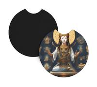 Car Coasters 2-Pack Whjshop Statue Of God Picture Durable Chloroprene Rubber, Waterproof, Quick Drying, Odorless Cup Holder Protectors