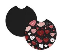 Car Coasters 2-Pack Whjssf Give You Unlimited Love Printing Durable Chloroprene Rubber, Waterproof, Quick Drying, Odorless Cup Holder Protectors