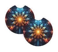 Car coasters 2 pack YTUOPWE Fantastic Flowers Picture car accessories waterproof non-slip quick-drying for daily use in cars and trucks
