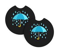 Car Coasters 2-Pack Yyhhaofa A Safe Haven From The Rain Pattern Durable Chloroprene Rubber, Waterproof, Quick Drying, Odorless Cup Holder Protectors