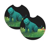 Car Coasters 2-Pack Yyhhaofa Chameleon Bear Pattern Durable Chloroprene Rubber, Waterproof, Quick Drying, Odorless Cup Holder Protectors