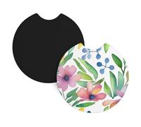Car Coasters 2 Pack YYHHAOFA Flower Branches Printed Odorless Cup Holder Coasters for All Standard Cup Holders, Perfect for Cars, Trucks, SUVs -2.7 in
