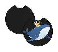 Car Coasters 2-Pack Yyhhaofa Whale Prince In The Ocean Pattern Durable Chloroprene Rubber, Waterproof, Quick Drying, Odorless Cup Holder Protectors