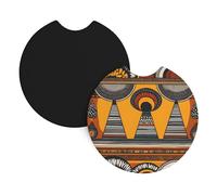 Car Coasters 2-Pack Yyhwhjde African National Patterns Prints Durable Chloroprene Rubber, Waterproof, Quick Drying, Odorless Cup Holder Protectors