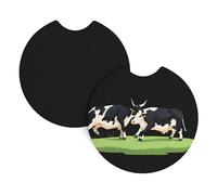 Car Coasters 2-Pack Yyhwhjde Cows Jumping On The Grassland Prints Durable Chloroprene Rubber, Waterproof, Quick Drying, Odorless Cup Holder Protectors