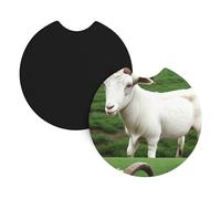 Car Coasters 2-Pack Yyhwhjde Farm Animal Goat Prints Durable Chloroprene Rubber, Waterproof, Quick Drying, Odorless Cup Holder Protectors