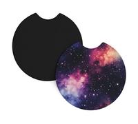Car Coasters 2-Pack Yyhwhjde Universe Galaxy Outer Space Prints Durable Chloroprene Rubber, Waterproof, Quick Drying, Odorless Cup Holder Protectors