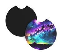 Car Coasters 2-Pack Yyhwhjde Universe Galaxy Star Space Prints Durable Chloroprene Rubber, Waterproof, Quick Drying, Odorless Cup Holder Protectors