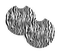 Car coasters 2 pack Zebra Print picture Durable and Stylish| Waterproof, Anti-slip | Practical car accessories