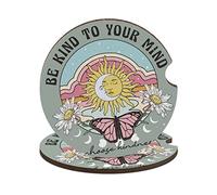 Car Coasters, 2PCS Car Cup Holder Coaster Insert Car Accessories Interior Car Decor Sun Moon Butterfly Trippy Slogan Design for Your Car Women Girl Men
